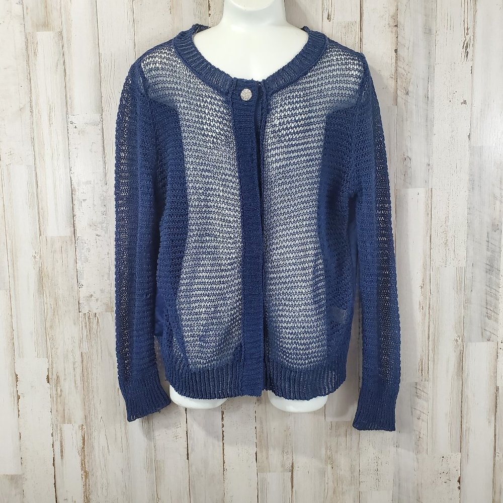 5/$25 Girls Blue Princess Vera Wang Cardigan Sweater S Blue S18